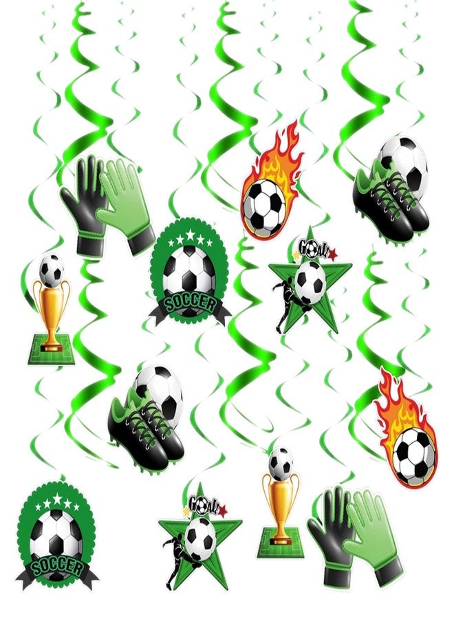 Oiuyamn 24Pcs Oiuyamn Soccer Party Decoration, Sports Theme Hanging Ceiling Spirals, Soccer Hanging Swirls Decor, Football Theme Birthday Party Supplies for Boys - Image 1